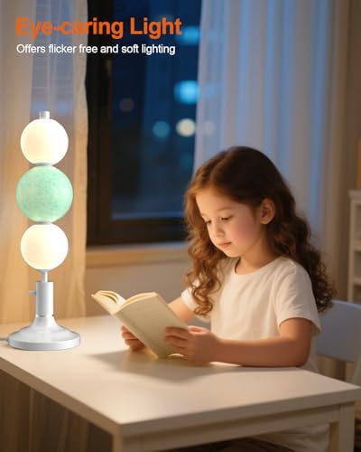 Lightdot Globe Table Lamp for Bedroom, Mid Century Modern Desk Lamp - Image 2