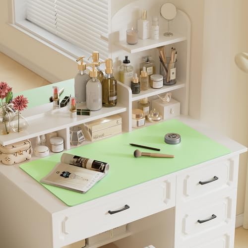 Aothia Faux Leather Desk Mat – Large Mouse Pad, Non-Slip PU Leather Blotter, Waterproof Writing Surface for Office and Home (Foam Green, 47.2" x 23.6") - Image 6