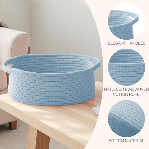 JMvicyroam Small Woven Basket, Empty Gift Basket, Blue/1 Pack - Image 3