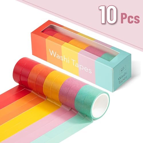 Mr. Pen- Washi Tape Set, 10 Rolls, 5 Yards/Roll, Washi Tape for Scrapbook - Image 2