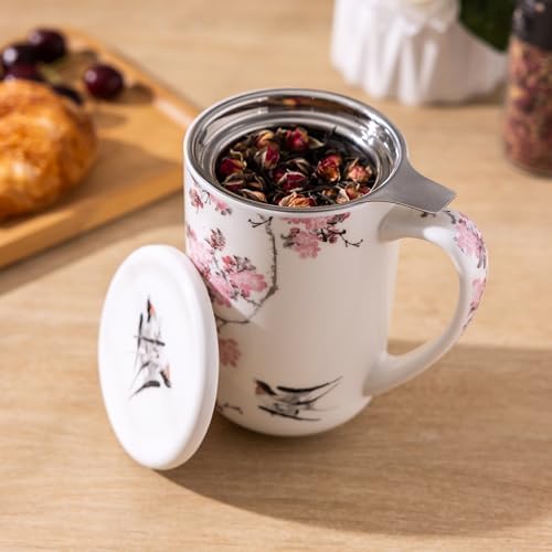 AmorArc Tea Cup With Infuser and Lid, 18oz Loose Leaf Tea Mug With Steeper - Image 2