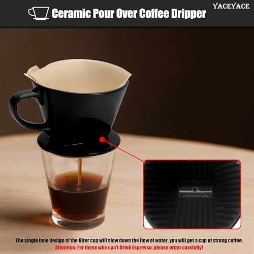 Coffee Pour Over, Ceramic Coffee Dripper with Single Hole - Image 4