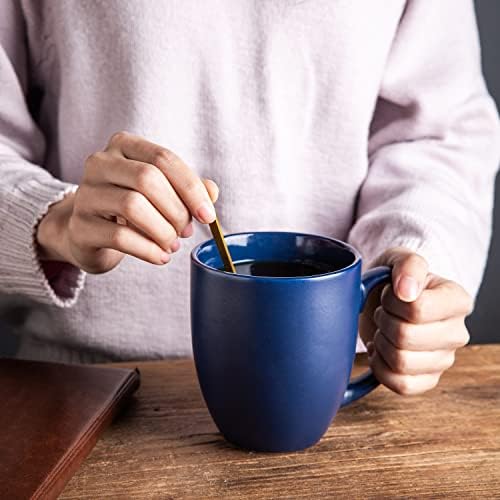 AmorArc 12oz Coffee Mugs Set of 12, Ceramic Coffee Cups Set-Matte Blue - Image 2