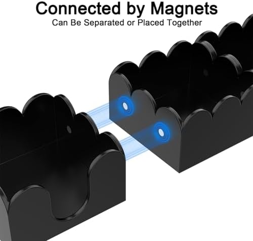 YAGELI Magnetic 3-in-1 Acrylic Sticky Note Holder Dispenser | Modern Desktop Organizer for 3x3 Post It Notes & Memo Pads with Non-Slip Base | for Productive Workspace at Office, Home or School | Black - Image 3