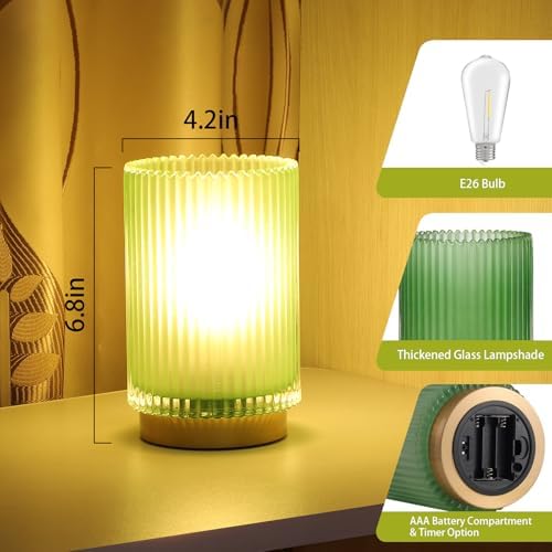 Cordless Table Lamp with Timer, Bedside Lamps with LED Warm Light - Image 2