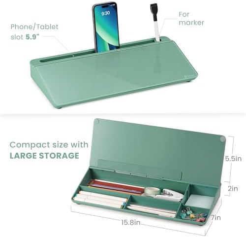 Varhomax Glass Desk Whiteboard with Storage - Image 4