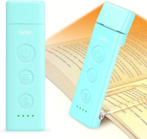 Gritin Book Light Rechargeable, Clip on LED Reading Light for Books in Bed by Gritin