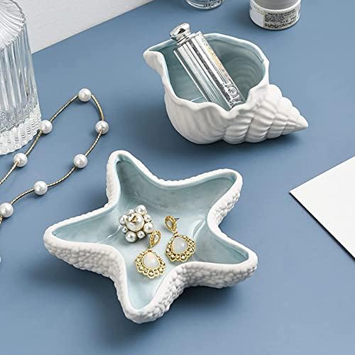 Ceramic Jewelry Dish Trinket Tray Ocean Style Ring Dish Earrings Candy Storage Holder Table Decoration Supplies - Image 4