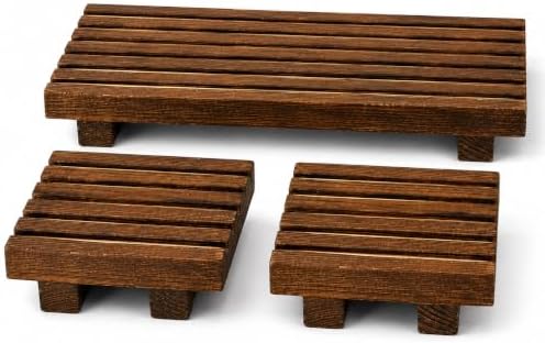 Klunk Wooden Risers, Wood Bathroom Tray & Kitchen Counter Riser, Set of 3 by Unknown