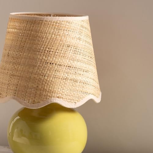 Benton Ceramic Table Lamp with Fabric Shade – 13" Bedside Accent Lamp for Bedroom, Living Room & Nightstand (Olive) - Image 3