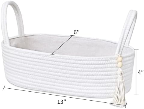 ABenkle Small Storage Basket, Jute Rope Woven Toilet Paper Tray Organizer for Toilet Tank Top, Boho Bathroom Decor Holder for Shelf Bedroom Living Room -13x6x4 Inches - Image 2