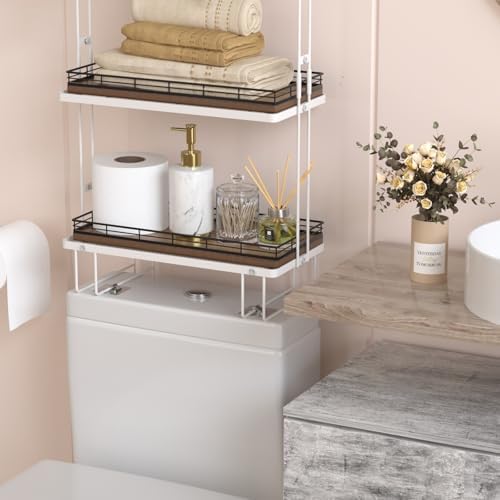 Acacia Bathroom Toilet Tank Tray, 13" Wood Toilet Paper Storage Basket Back of Toilet Basket Organizer, Vanity Tray for Perfume Makeup Candle Kitchen Counter Coffee Table Decor - Image 5