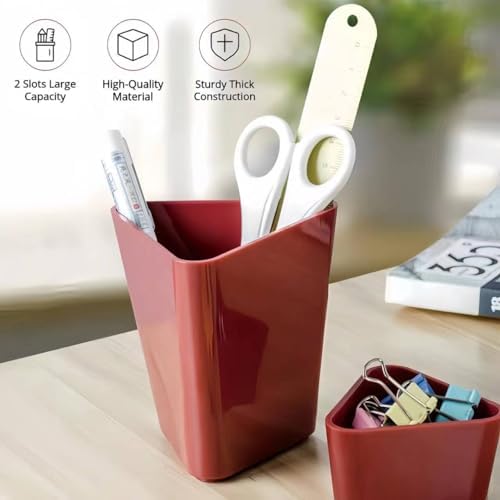 Minimalist Designer Pen Holder for Desk Cute Office Supplies Cubicle Decor Workspace Accessories Boho Makeup Organizer for Women Girls Pencil Cup Aesthetic Caddy for Home Office Supplies (Green) - Image 2