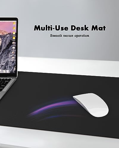 YSAGi Double-Sided Desk Pad, 31.5"x15.7"Leather Desk Mat, Eco Cork Desk Pad Protector,Large Mouse Pad,Waterproof Desk Blotter for Office/Home(Black) - Image 6