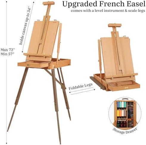 VISWIN 183 PCS Art Supplies Set: All-in-One Painting Kit with Beech Wood French Easel, 96 Paints & Canvases for Adults & Beginners - Image 2