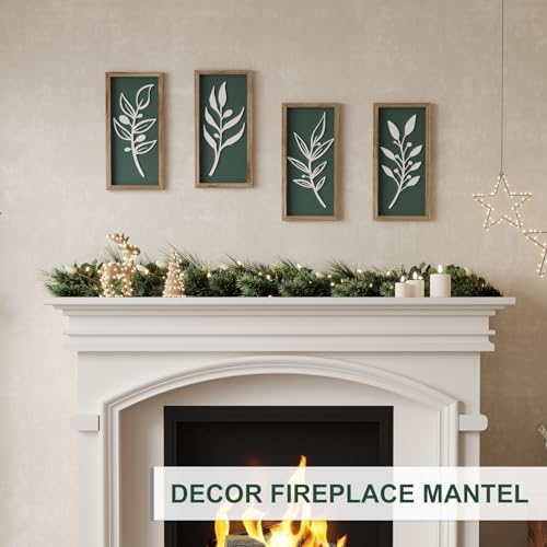 3D Tree Leaf Boho Wall Art, Sage Green, Wooden Framed, Set of 4 - Image 6