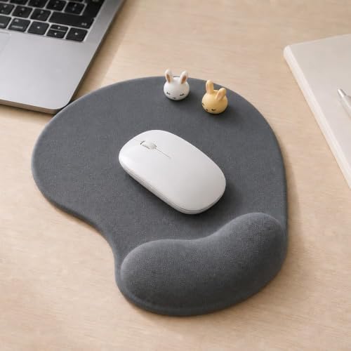 Office Mousepad with Gel Wrist Support - Ergonomic Gaming Desktop Mouse Pad Wrist Rest - Design Gamepad Mat Rubber Base for Laptop Computer -Silicone Non-Slip Special-Textured Surface (09Dark Grey) - Image 2