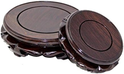 GOLDY&WENDY Rosewood Circular Pedestal Display Stand (3.4" Inside Diameter, 1 Pack) - Image 4