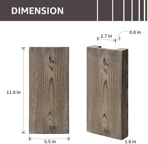 2 Pack Wood Wall Planter Vase for Greenery and Dried Flowers (Grey) - Image 5