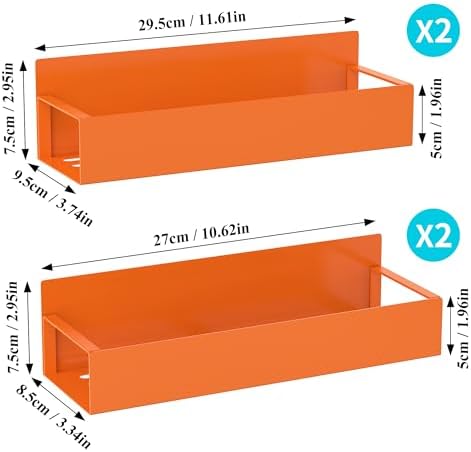 HuggieGems Metal Magnetic Spice Rack for Refrigerator Orange, 4 Pack - Image 7