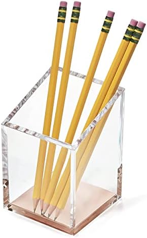OfficeGoods Acrylic Pen and Pencil Holder, Rose Gold - Image 4