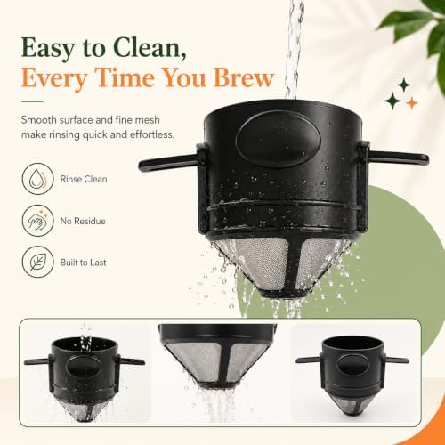 Pour Over Coffee Dripper Foldable,Stainless Steel Coffee Filter,Metal Mesh Coffee Filters Reusable,Portable Backpacking Manual Coffee Maker Single Cup - Image 4