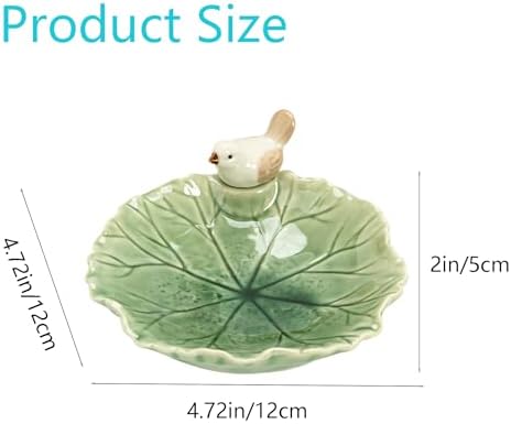 Cute Bird Lotus Ceramic Trinket Dish,Jewelry Ring Dish, Ceramic Trinket Tray, Key Bowl, Dessert Plate,Bathroom Decoration (Red) - Image 2