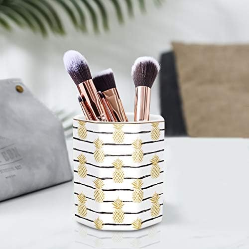 Pen Holder, Pencil Holder for Desk Pineapple Pattern Pencil Cup for Girls Kids Durable Ceramic Desk Organizer Makeup Brush Holder for Office, Classroom, Home, Yellow Pineapple - Image 4