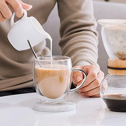 LIBWYS 6 Pack Double Walled Coffee Cups Glasses Mug 12oz Borosilicate Glass - Image 3