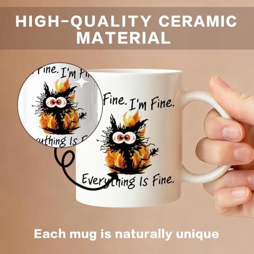 It's Fine I'm Fine 11 oz Ceramic Cat Lover Coffee Mug - Image 3