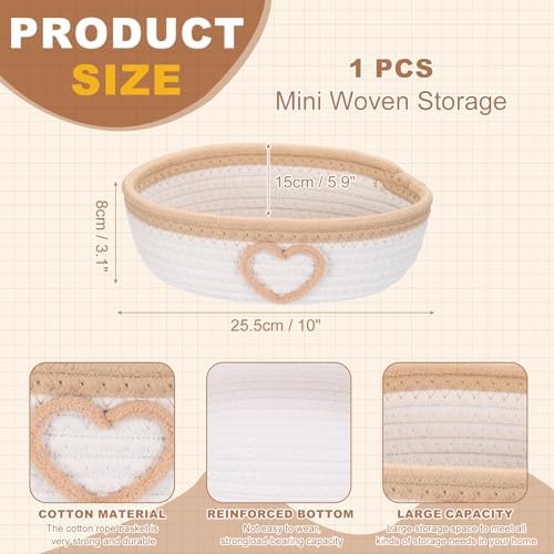 uxcell Rectangular Rope Basket 10x5.9x3.1inch Small Woven Baskets - Image 2