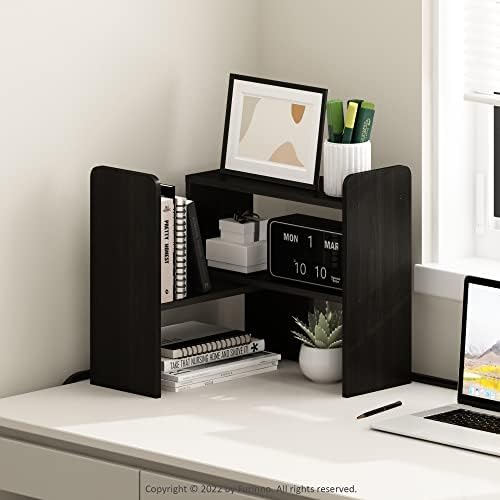 Furinno Classic Desktop Organizer Storage Rack Adjustable Free Style Rotation Display Bookshelf, Espresso 6.7D x 23.7W x 15.67H in - Image 2