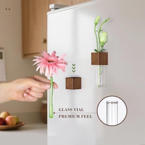 Magnetic Test Tube Flower Vases for Refrigerator, Set of 2 - Image 2