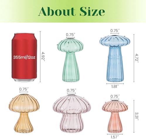 Hewory Plant Propagation Stations: 10PCS Colored Mushroom Vase for Flower - Image 5