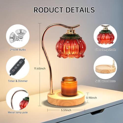GEEZO Fragrance Candle Warmer Lamp，Electric Candle Warmer with Timer & Dimmer，Mom Christmas Birthday Gifts for Women, House Warming Gifts New Home Bedroom Decor - Image 5