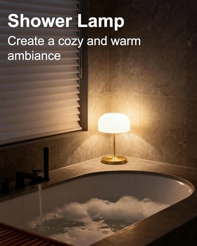 VoMii Mushroom Lamp, Shower Lamp Waterproof for Bathroom & Bedroom - Brass - Image 4