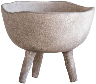 Creative Co-Op Boho Terracotta Footed Planter with Organic Edge, Matte Taupe 4"(Pack of 6) - Image 7