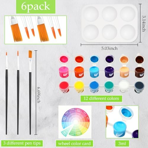 Dinifee 6 Pack Pre Drawn Canvas for Painting Pre Printed Canvas Kit 8 x 10 Inch Stretched Cotton Paint and Sip Set for Adults Couple Party Graduation Summer Date Night(Mixed Style) - Image 4