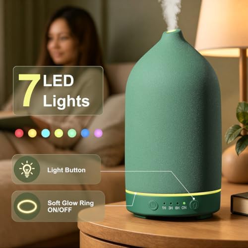 Gooamp 200ML Ceramic Essential Oil Diffuser for Home, Stone Diffuser - Image 5