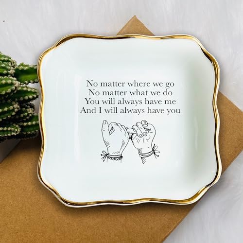 Ceramic Ring Dish, White Jewelry Dish, Trinket Tray, Wedding & Vday Gift, No Matter Where We Go Lovers Day Gifts - Image 4