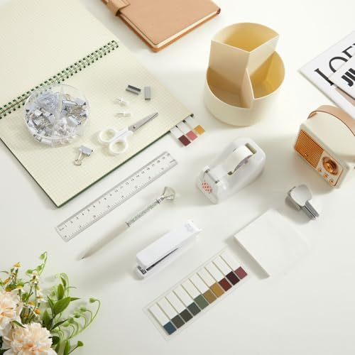 Marspark Beige Desk Accessories Office Supplies Set, 12 Pcs - Image 3
