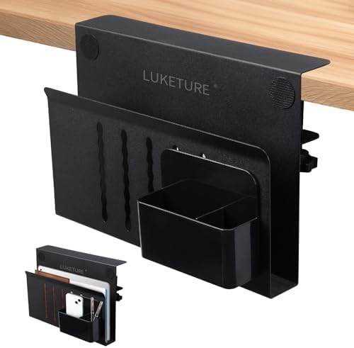 LUKETURE Desk Side Storage Laptop Holder No Drill Clamp On Organizer by LUKETURE