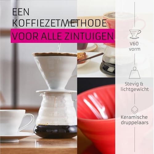 Hario V60 Ceramic Coffee Dripper Pour Over Cone Coffee Maker Size 01, Red - Image 2