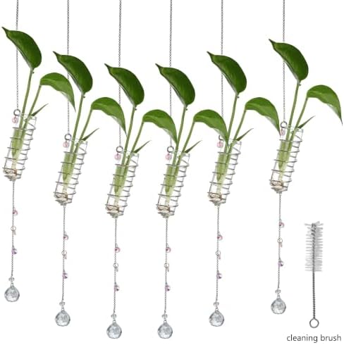 6Pcs Hanging Plant Propagation Station with Crystal Ball Prisms Suncatcher - Image 2