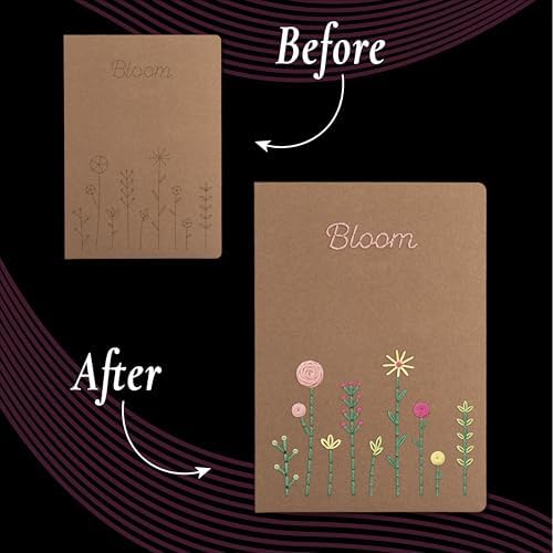 Unwynd Notebook Embroidery Kit Floral for Adults, Beginners, Cross Stitch - Image 4