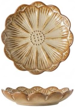 Petal Shaped Ceramic Jewelry Tray, Small Decorative Dish for Rings Earrings, Vanity Organizer for Nightstand Desk Bathroom (1 Piece) by Unknown
