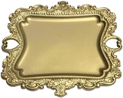 khtumeware 1 Pack Vintage Gold Jewelry Dish Brushed Gold Jewelry Trays ideal for holding jewelry rings and small trinkets. by khtumeware