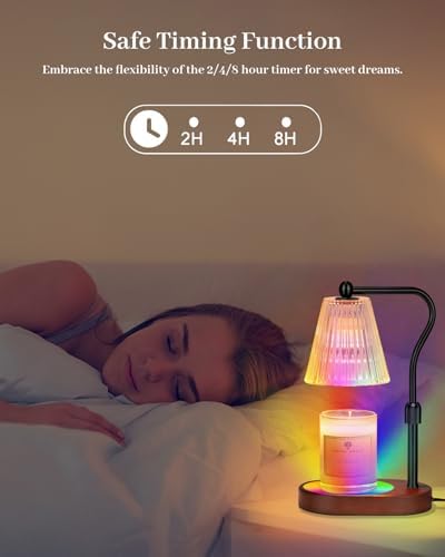 Engpure Candle Warmer Lamp with 7 LED Colors Lamp,Candle Warmer with Timer Dimmer Adjustable Height,Christmas Gift for Women Mom,Birthday Gifts for Women Mom - Image 2