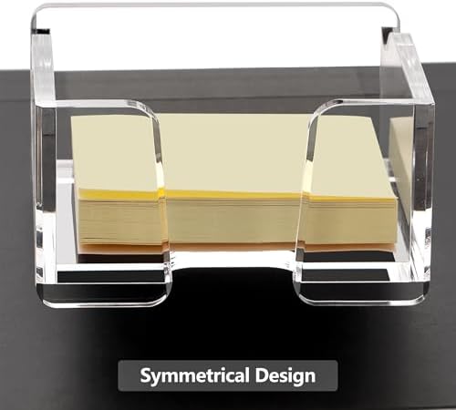 SANRUI Acrylic Sticky Note Holder with Pen Slot for 3x3 Inch Notes, Clear - Image 6