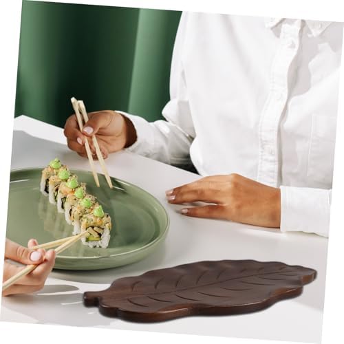 Wooden Leaf Serving Tray Coffee Decorative Board Xmas Tea Snack Platter - Image 4